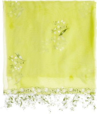 Class Roberto Cavalli Embroidered Silk Chiffon Scarf - Lyst