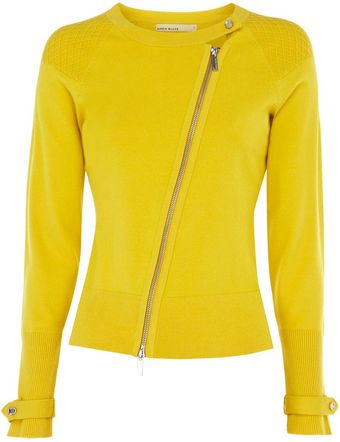 Karen Millen Zippy Texture Knit Cardi - Lyst