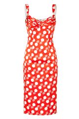 L'Wren Scott Redcream Printed Silk Dress
