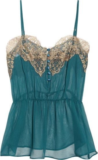 Rosamosario Classica Bellezza Lacetrimmed Silkchiffon Camisole - Lyst