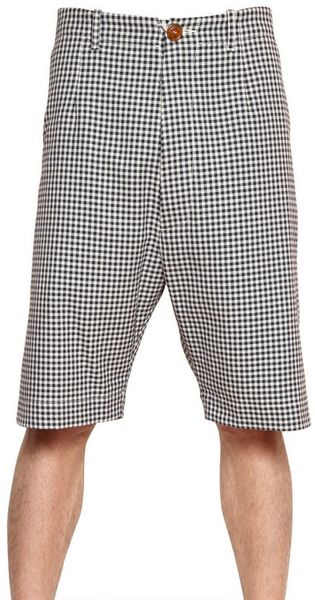 Vivienne Westwood Checked Cotton Canvas Shorts - Lyst