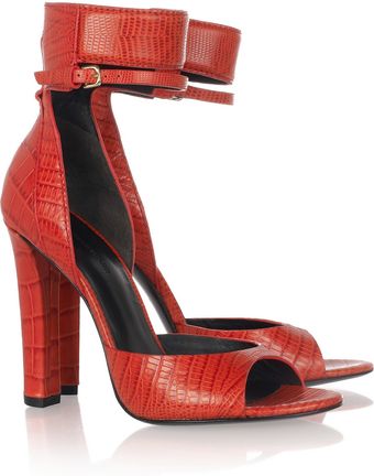Alexander Wang Croc and Lizard-effect Leather Sandals - Lyst