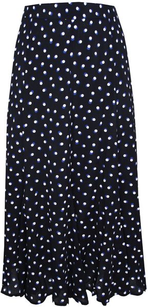 Ann Harvey Black Moss Crepe Spot Skirt - Lyst