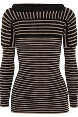 Burberry Prorsum Contrast Knit Striped Wool Sweater