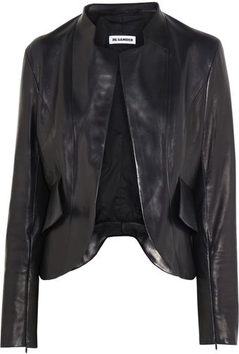 Jil Sander Nostradamus Peplum Back Leather Jacket - Lyst
