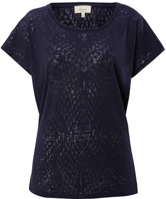 Linea Weekend Ladies Tribal Burnout Jersey T-shirt - Lyst