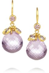 Marie-hélène De Taillac Crowned Berries 22karat Gold Amethyst and Sapphire Earrings