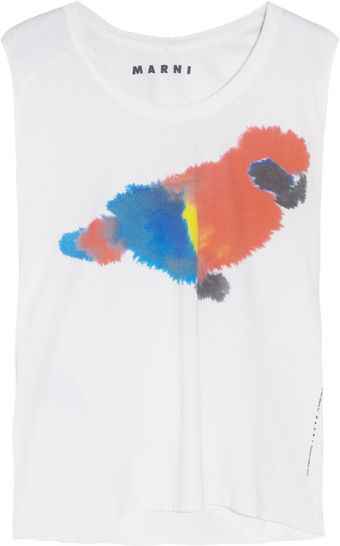 Marni Printed Cottonjersey Top - Lyst