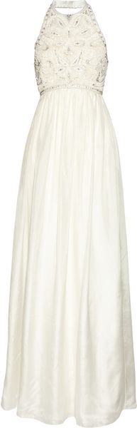 Matthew Williamson Crystal and Faux Pearl Embellished Silk Gown - Lyst