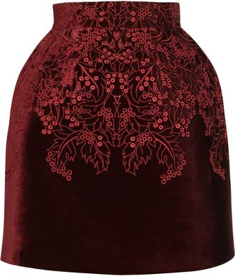 McQ by Alexander McQueen The Broderie Anglaise Velvet Bell Skirt - Lyst