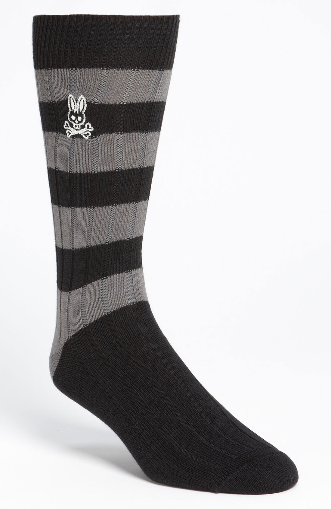 Psycho Bunny Rugby Stripe Socks in Gray for Men (black/ grey) Lyst