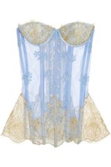 Rosamosario Embroidered Tulle and Lace Corset