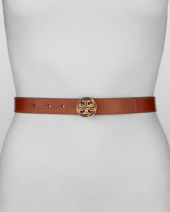 Tory Burch Tortoise Enamel Logo Belt 1w - Lyst