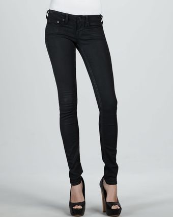 True Religion Halle Black Clear Coat Highrise Skinny Jeans - Lyst