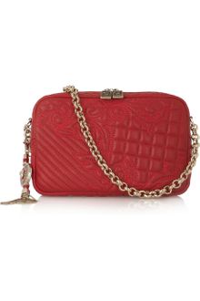 Versace Vanitas Embroidered Leather Shoulder Bag - Lyst