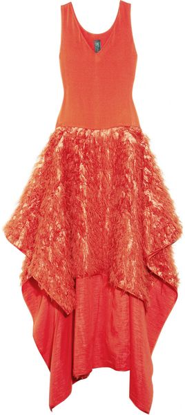 Zero + Maria Cornejo Ena Fringed Stretchsilk Gown - Lyst