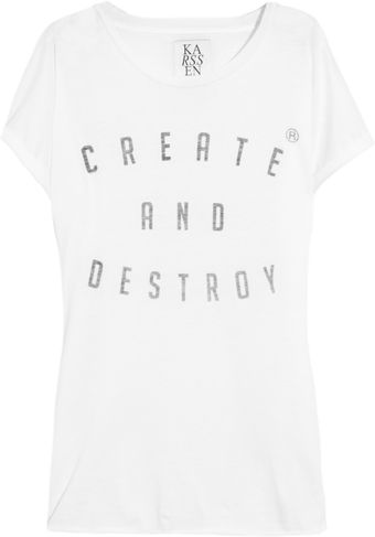 Zoe Karssen Create and Destroy Cotton and Modalblend Tshirt - Lyst