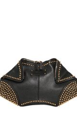 Alexander McQueen Gold Studs Leather Demanta Clutch