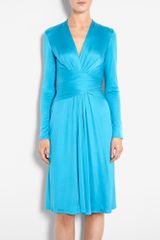 Issa Azure Silk Jersey Wrap Dress