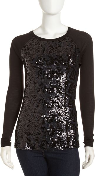 Michael by Michael Kors Sequined Crewneck Tee - Lyst