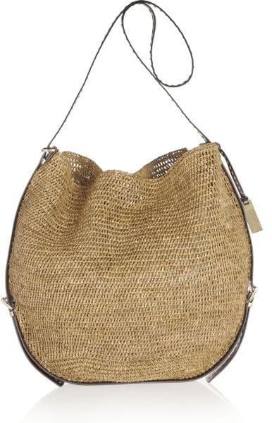 woven raffia shoulder bag