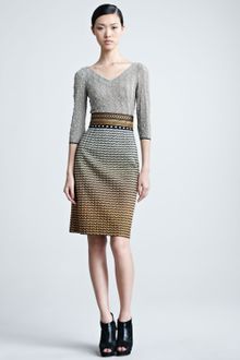 Missoni Dress on Missoni Mixed Fabric Dress In Gray  Black Yellow    Lyst