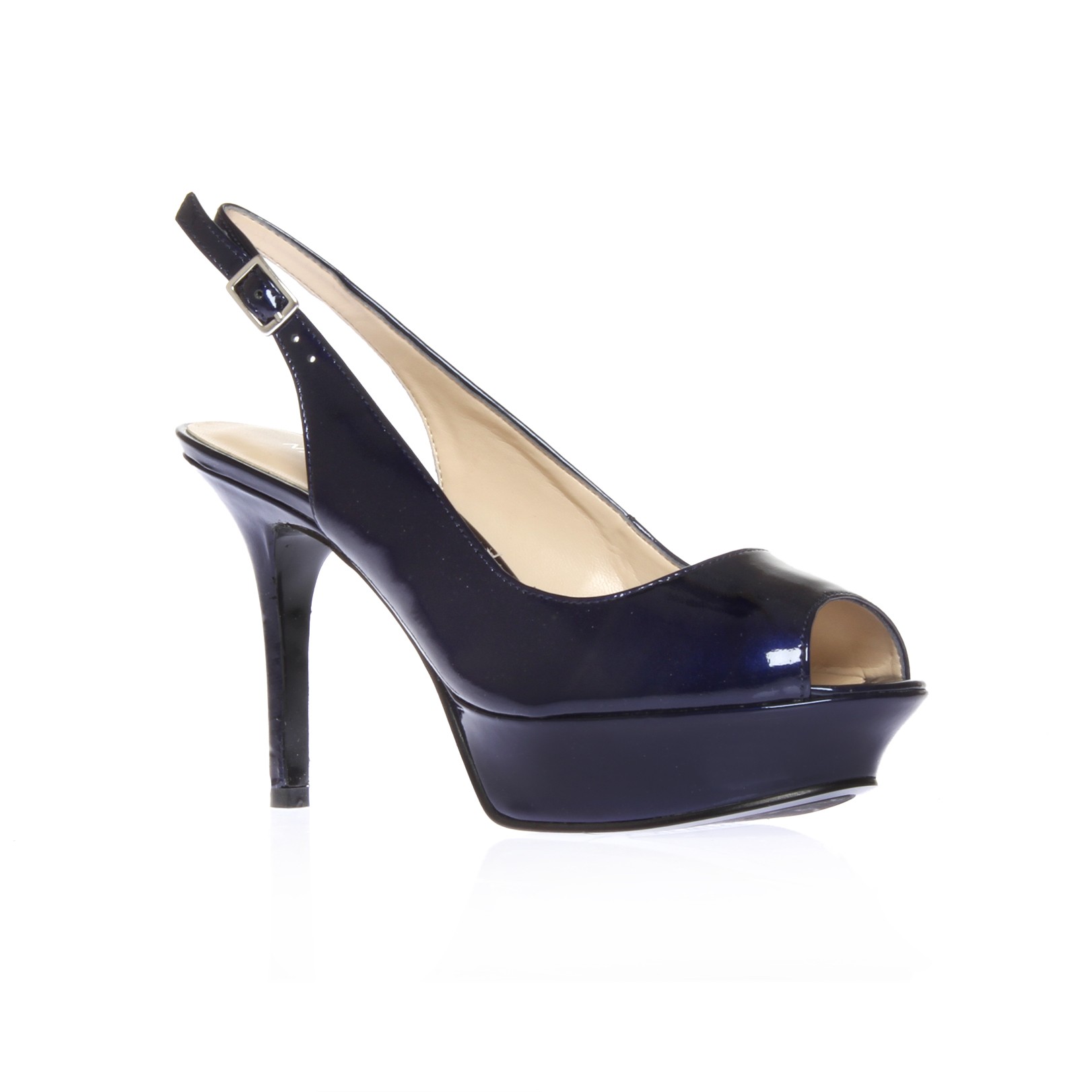 Nine West Just-smile Peep Toe Slingback Court Shoes in Blue | Lyst