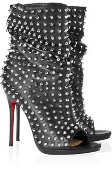 Christian Louboutin Guerilla 120 Studded Leather Ankle Boots - Lyst