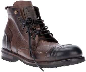 Dolce & Gabbana Distressed Ankle Boot - Lyst