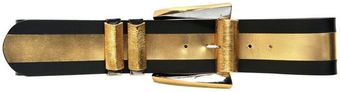 Fausto Puglisi Gold Laminated Leather Belt - Lyst