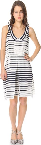 L'Agence Sleeveless Dress with Flutter Collar - Lyst