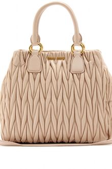 Miu Miu Matelassé Leather Tote - Lyst
