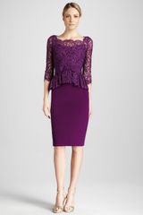 Notte By Marchesa Threequarter Sleeve Cocktail Dress with Peplum