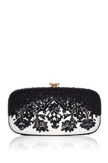 Oscar de la Renta White Embroired Goa Clutch - Lyst