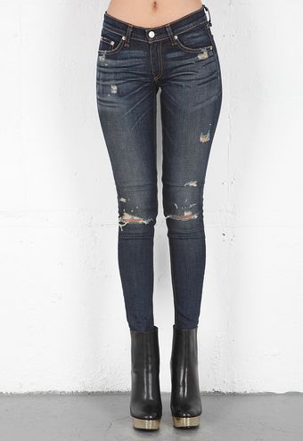 Rag & Bone Jean Skinny Hampstead Tattered - Lyst