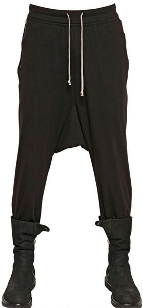 Rick Owens Cotton Jersey Low Crotch Jogging Pants - Lyst