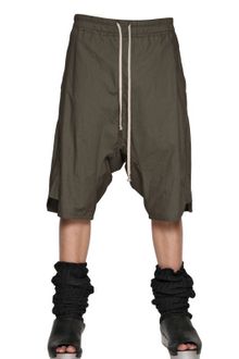 Rick Owens Cotton Poplin Long Rise Basket Shorts - Lyst