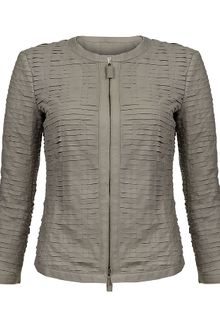 Armani Laser Cut Leather Jacket - Lyst