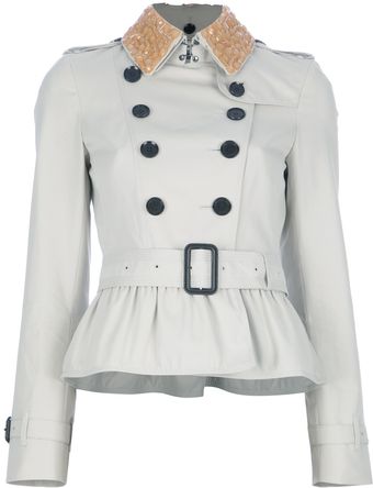 Burberry Peplum Trench Coat - Lyst