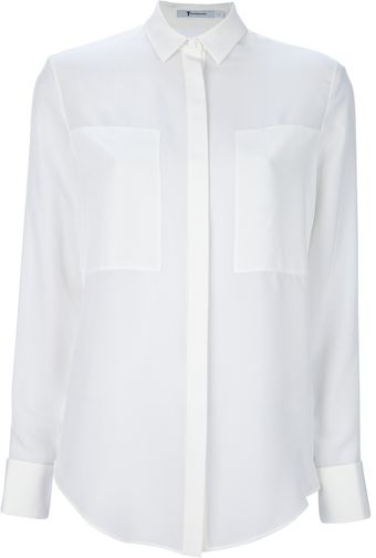T By Alexander Wang Long Sleeve Blouse - Lyst