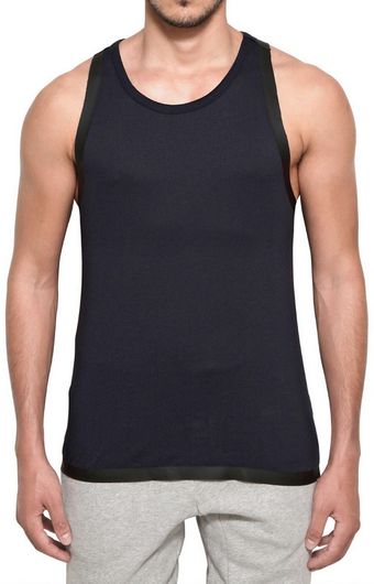 Adidas Slvr Cotton and Silicon Tape Tank Top - Lyst