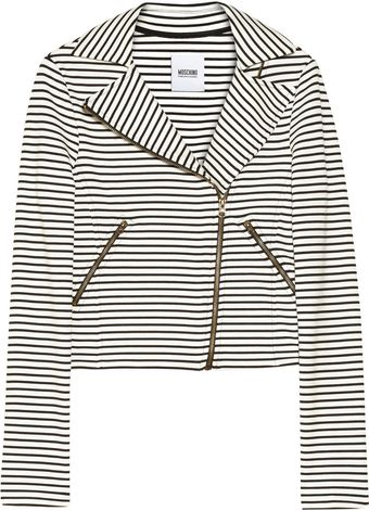 Moschino Cheap & Chic Striped Stretchknit Biker Jacket - Lyst