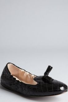 Prada Quilted Patent Leather Tassel Loafers - Lyst