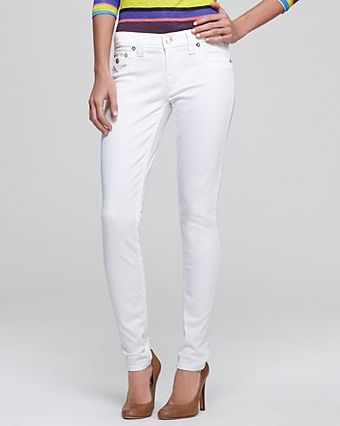 True Religion Jeans Serena Flap Skinny in Optic White - Lyst