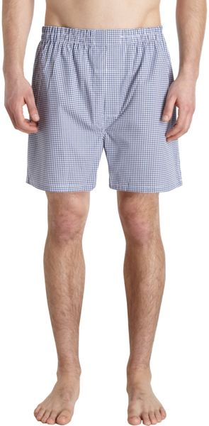 Barneys New York Check Boxers - Lyst
