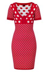 Joseph Redwhite Woolcashmere Paule Spot Knit Dress