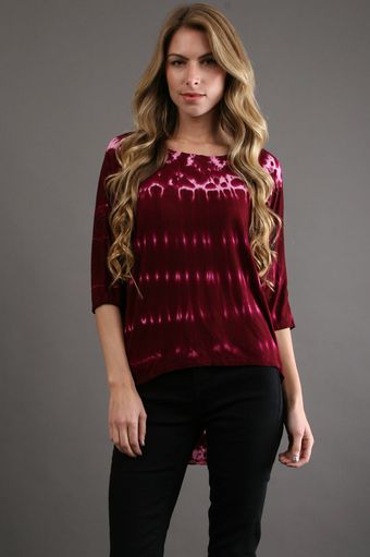 Michael Stars Wide Neck Hi Low in Jelly Bean - Lyst