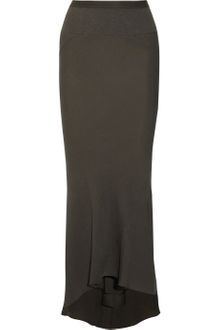 Rick Owens Textured Silk Blend Fishtail Maxi Skirt - Lyst