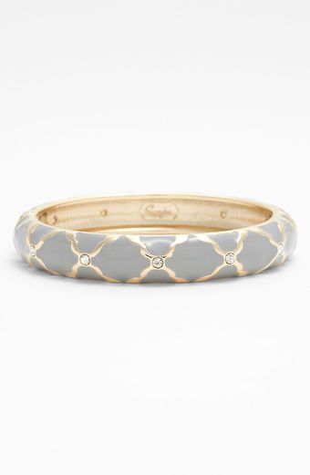Sequin Medium Crystal Detail Hinged Bangle - Lyst
