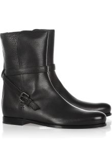 Bottega Veneta Textured Leather Ankle Boots - Lyst